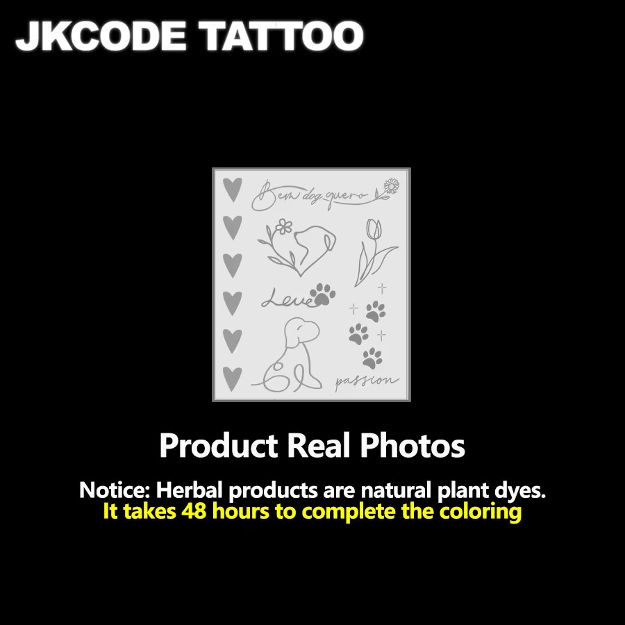 JKCODE TATTOO Temporäre Tattoo-Aufkleber, 12 Muster, Unisex - Bild 3