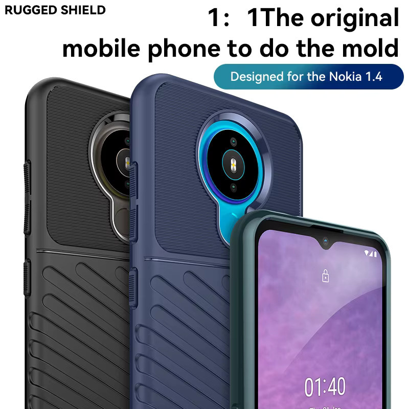 Stoßfeste Silikon-Handyhülle für Nokia 1,4 in Blau - Bild 3