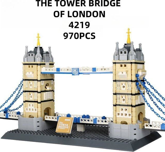 Wange London UK Twin Towers Bridge Building Blocks Model, 970 Teile - Bild 1