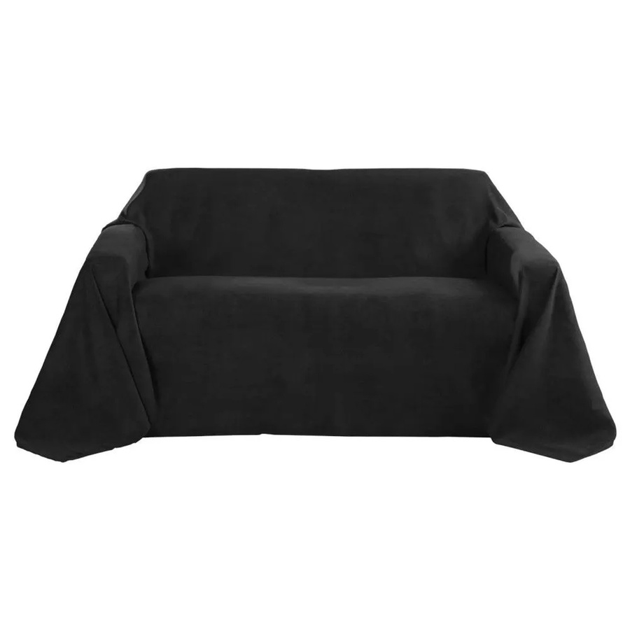 Beautissu Romantica Tagesdecke in Wildleder-Optik, Schwarz, B: 210 cm, T: 280 cm - Bild 2