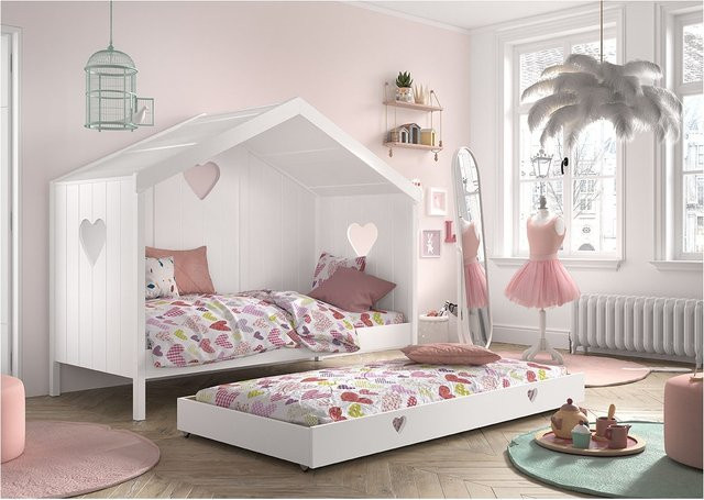 Bettschublade für Hausbett von vipack aus Kiefer mit Rollen, Innenmaß Breite: 90 cm, Tiefe: 190 cm - Bild 1