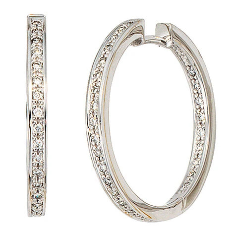 Colfem Creolen 585 Weißgold, Diamant, Damen - Bild 1
