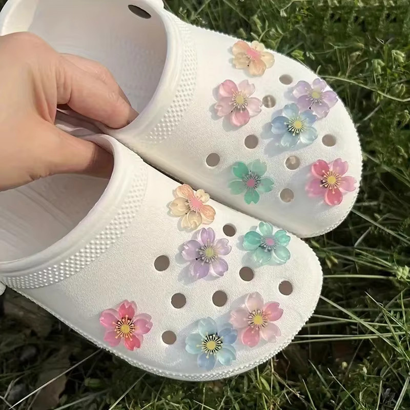 Schuh Charms Set, Kirschblüten, Bunte Blume, Schuhe Zubehör - Bild 3