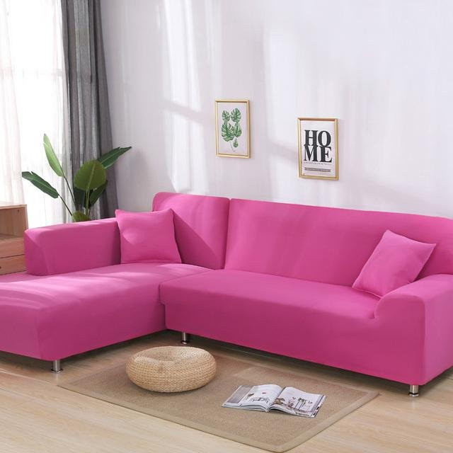 Elastischer Sofabezug aus Spandex in Pink für 1-Sitzer, Breite: 90-140 cm - Bild 1