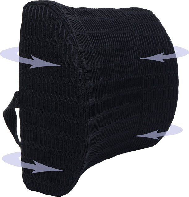 MCW Lendenkissen N77 Lordosenstütze aus Memory Foam in Schwarz mit waschbarem Bezug und Befestigungsgürtel - Bild 2