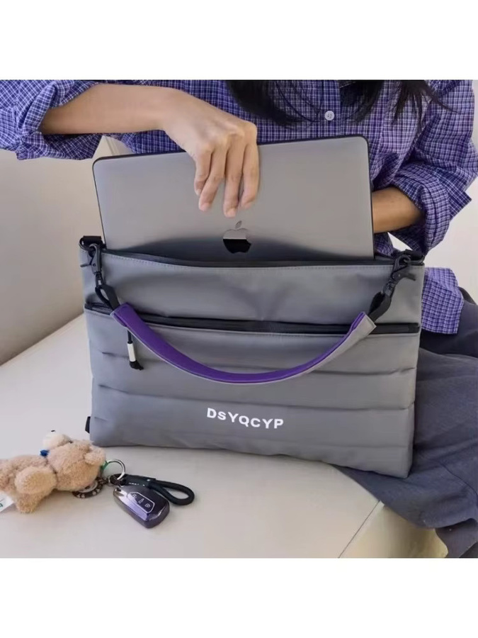 Minimal Niche High-End Laptoptasche für 13 und 14 Zoll Unisex Schultertasche in Blau oder Grau - Bild 4