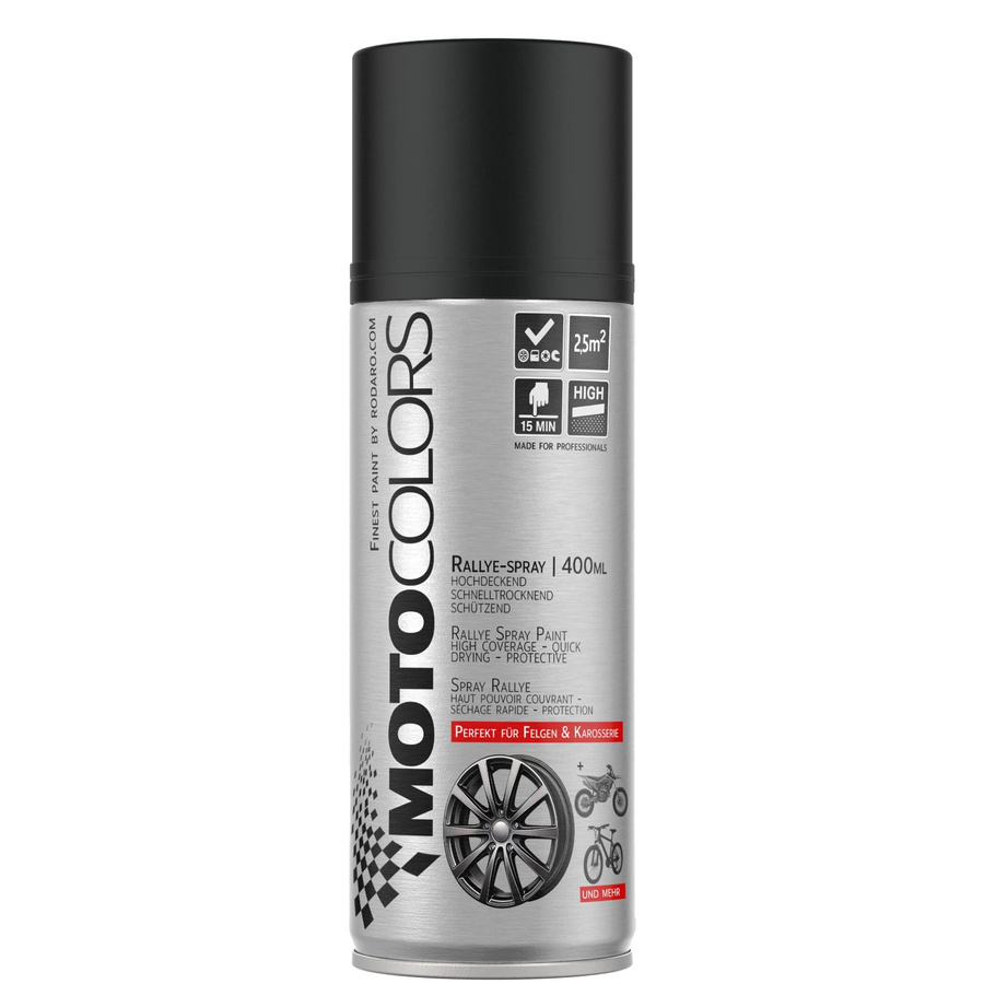 MotoColors Spraylack Schwarz Matt, wetterfest und schnelltrocknend, 400 ml - Bild 2