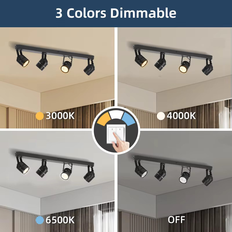 CHUANGYANG GU10 LED-Deckenleuchte als dimmbarer Track-Strahler in Schwarz für Wohnzimmer und Küche - Bild 3