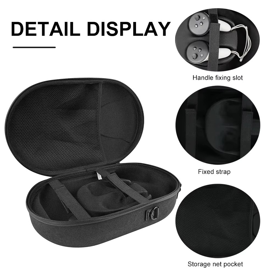 VODOOL EVA-Reisetasche für Meta Quest 3 VR-Headset, wasserdichte und stoßfeste Schutzbox in Schwarz mit verstellbarem Schultergurt - Bild 3