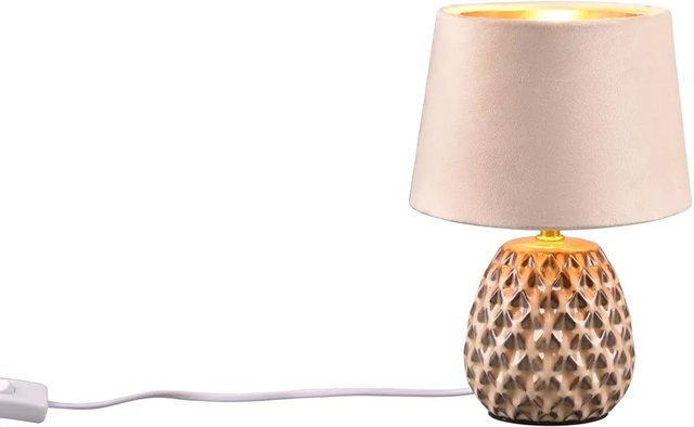 Reality Tischleuchte Ariana 1-flammig aus Keramik in Beige und Gold, Durchmesser: 18 cm - Bild 1