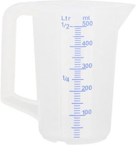 Schneider Messbecher aus Kunststoff mit geprägter Skala, transparent, 0,5 l - Bild 1