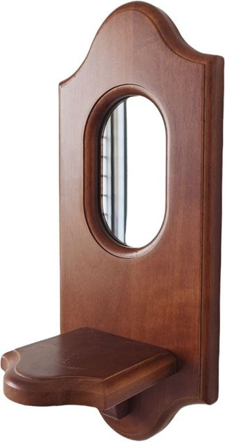 Vintage Wanddekoration aus Massivholz von Yiran Furniture in Braun, Wandregal für Kerzenständer und Spiegel, Nordischer Stil, B: 33 cm, H: 15 cm, T: 15 cm - Bild 1