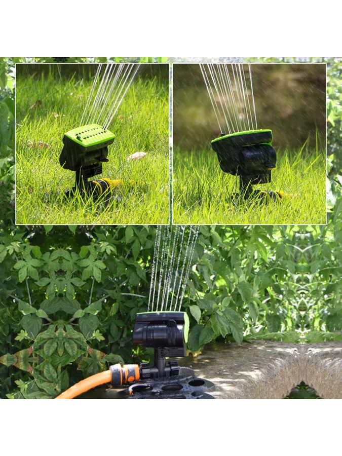 Automatischer Gartensprinkler in Grün mit 180 Grad Rotation und verstellbarer Abdeckung für die Bewässerung von Rasen, Blumen und Gemüse - Bild 7