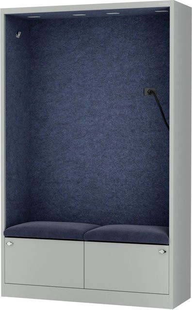 JAN NOWAK Büroschrank SALLY MentalBox mit Gesprächsplatz als akustische Ruhezone in Navy Blue und Grau - Bild 1