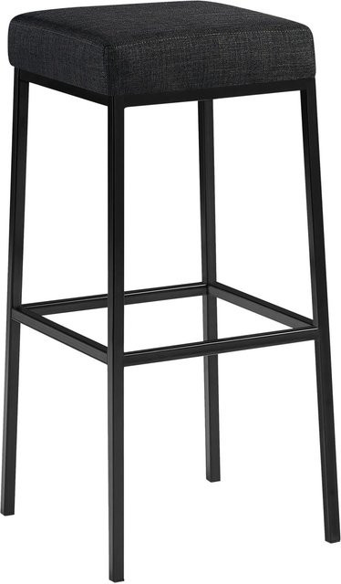 DELUKE Barhocker BIDAN Barstuhl aus Stoff in Dunkelgrau mit Lehne, B/T/H: 37 x 37 x 83 cm - Bild 1