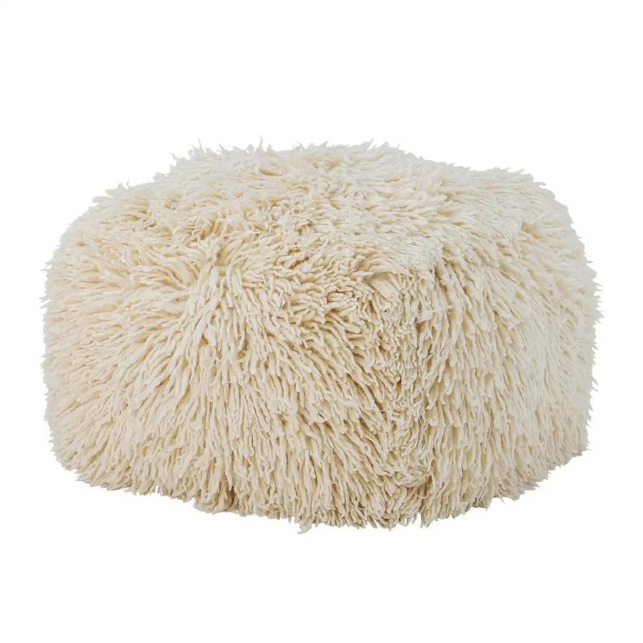 Bloomingville Pouf Lomba aus Wolle in Beige, Durchmesser: 80 cm - Bild 1