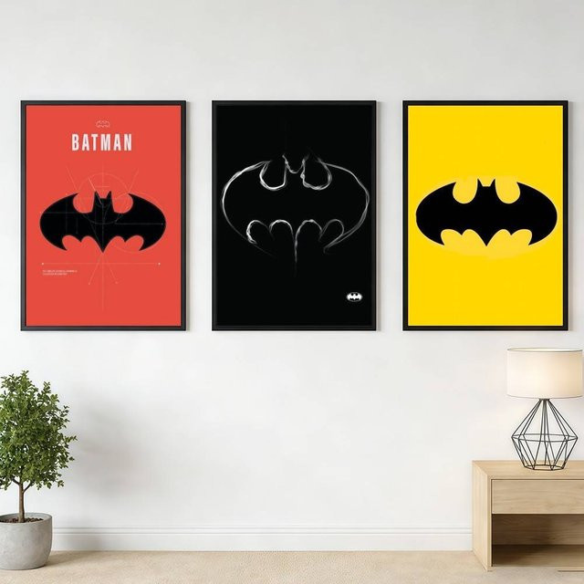 Warner Bros. Batman Logo Poster Aufkleber Vintage Wanddekoration aus Papier, Breite: 21,0 cm, Höhe: 30,0 cm - Bild 1