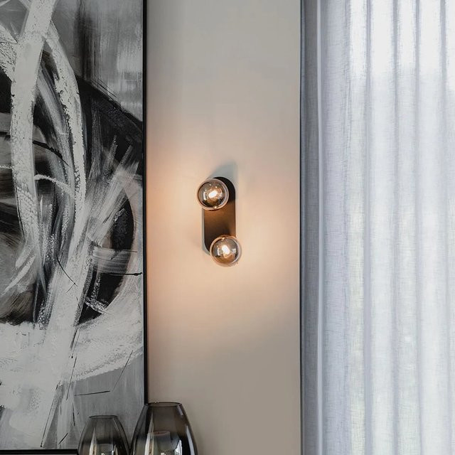 QAZQA Athen Deckenlampe Spot Schwarz mit Rauchglas, 2-flammig, verstellbar und dimmbar - Bild 1