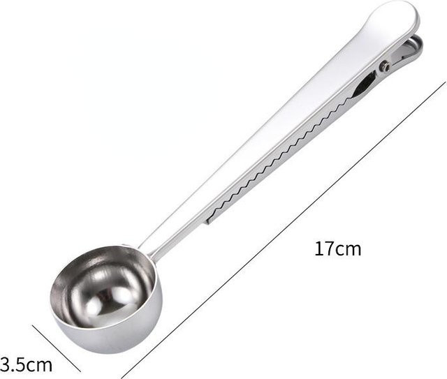 NATAWA Kaffeelöffel aus Edelstahl mit Verschlussclip in Silber - Bild 1
