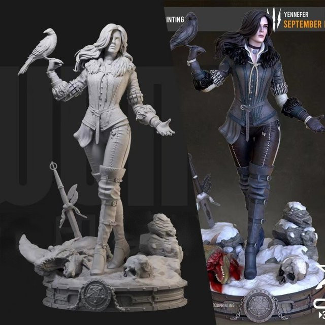 MODX Fantasy Weibliche Jäger, Harz Figur, unmontiert, unbemalt, 1/27 75mm - Bild 1
