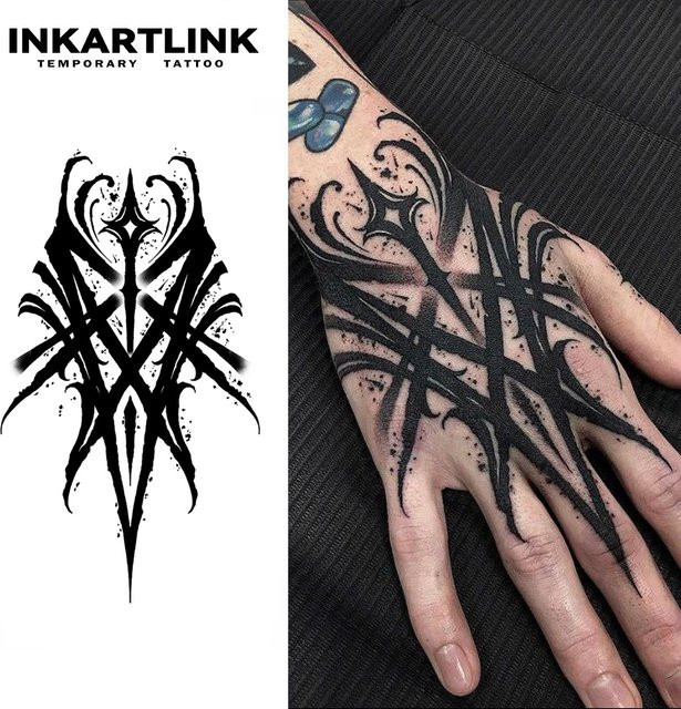 INKARTLINK Temporäres Tattoo, Gothic-Design, wasserfest, semipermanent - Bild 1