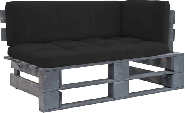 vidaXL Outdoor-Ecksofa aus imprägniertem Kiefernholz in Grau mit Polsterkissen für Garten und Terrasse - Bild 1