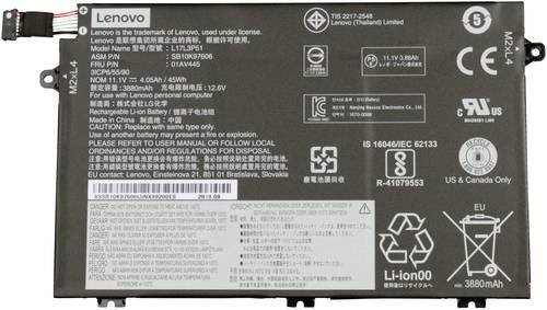 Lenovo Simplo Laptop-Akku Lithium-Ionen 4050 mAh in Schwarz für ThinkPad E14, E15, E480, E490, E495, E590, E595 (01AV447) - Bild 1