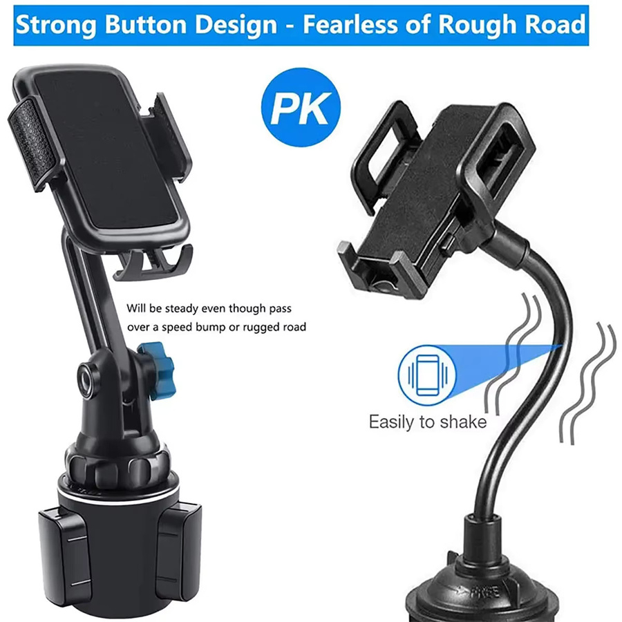 HKNR Universal 360 Grad Auto Becherhalter und Smartphone Halterung in Schwarz für iPhone und Samsung sowie weitere Modelle - Bild 3