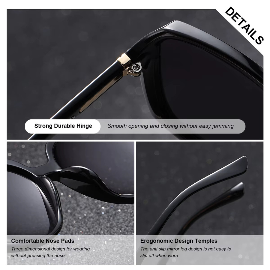 BARCUR Sonnenbrille Schmetterling, Damen, Vollrand, Oval, Weiß, polarisiert - Bild 1