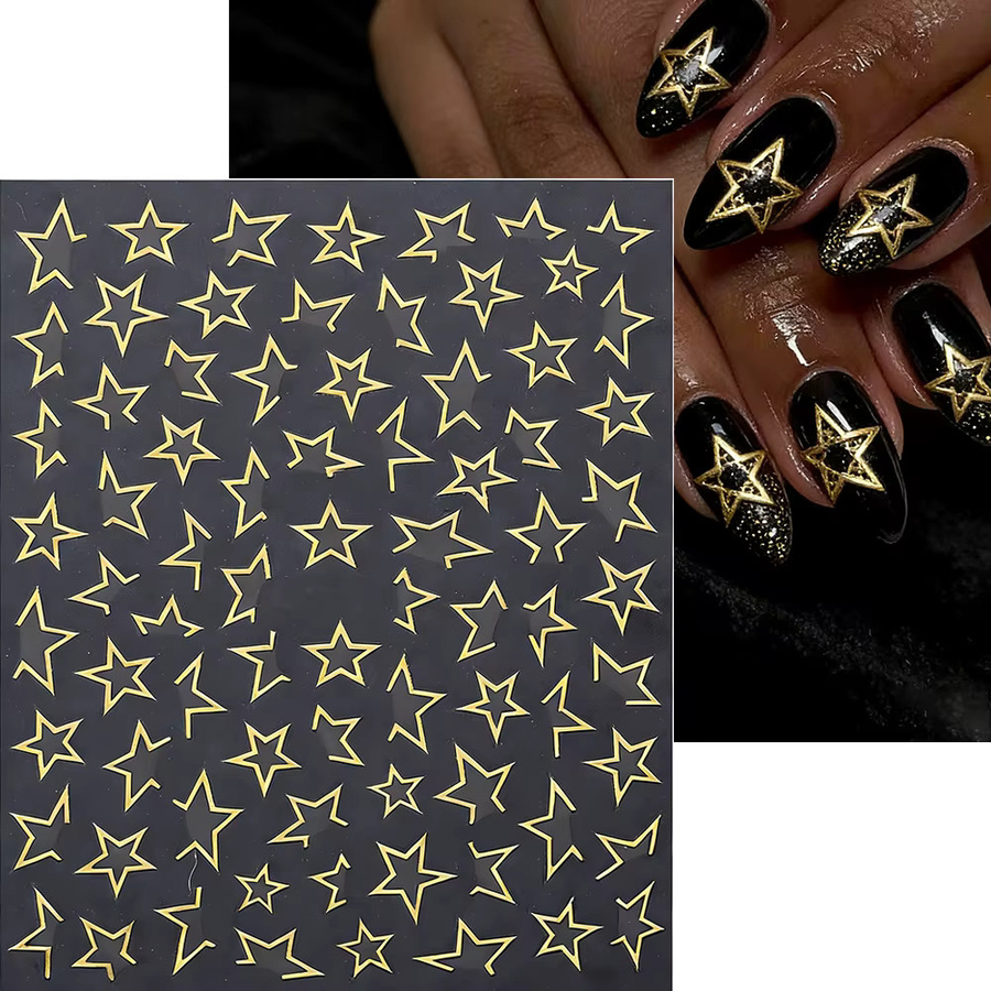 MingLee Nagelkunst-Aufkleber, Sterne, Gold, Glänzend - Bild 3