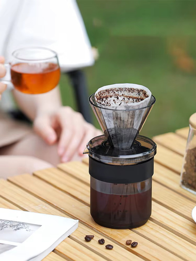 Hoeaden Drei-in-Eins Kaffeekanne mit Skala und Infuser, transparent, ideal für Reisen und Camping - Bild 6