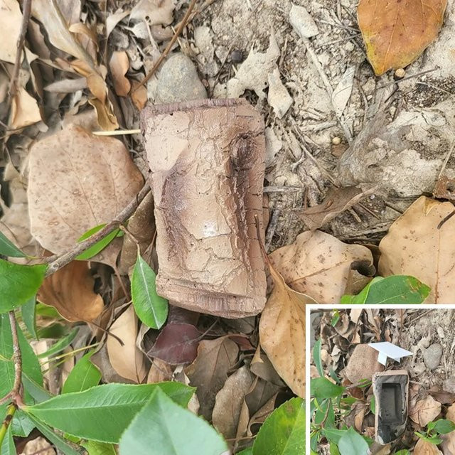 Schlüsselaufbewahrungsbox aus Steinharz in Braun als versteckter Privatsafe in Felsoptik für Innen und Außen - Bild 1