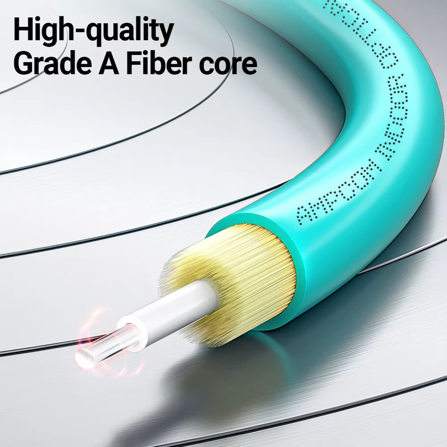 AMPCOM Glasfaser-Patchkabel LC auf LC UPC OM3 Multimodus-Duplex 50/125 μm LSZH OFNR - Bild 3