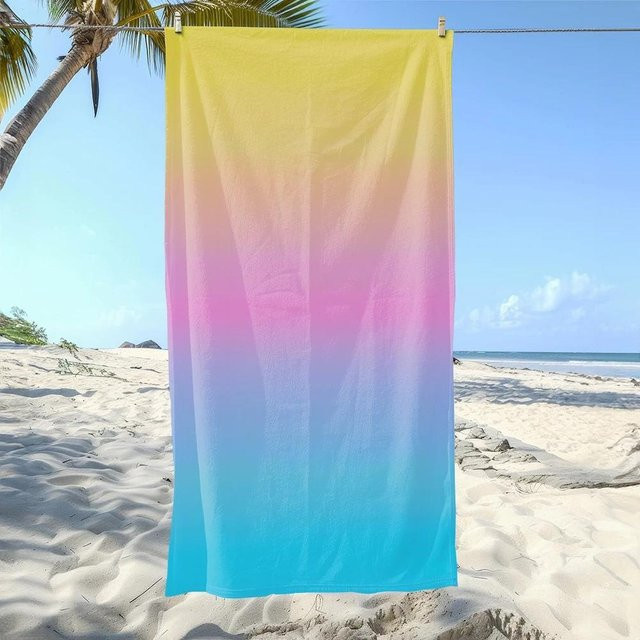 Strandtuch mit Farbverlauf von JMG Household Supplies, weich und schnelltrocknend, Mehrfarbig, B/H: 70 x 150 cm - Bild 1