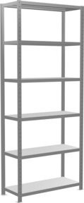 Schulte Grundregal Steckregal MULTIplus330 verzinkt in Silber/Grau mit 6 Fachböden, B/H/T: 250 x 100 x 40 cm - Bild 1