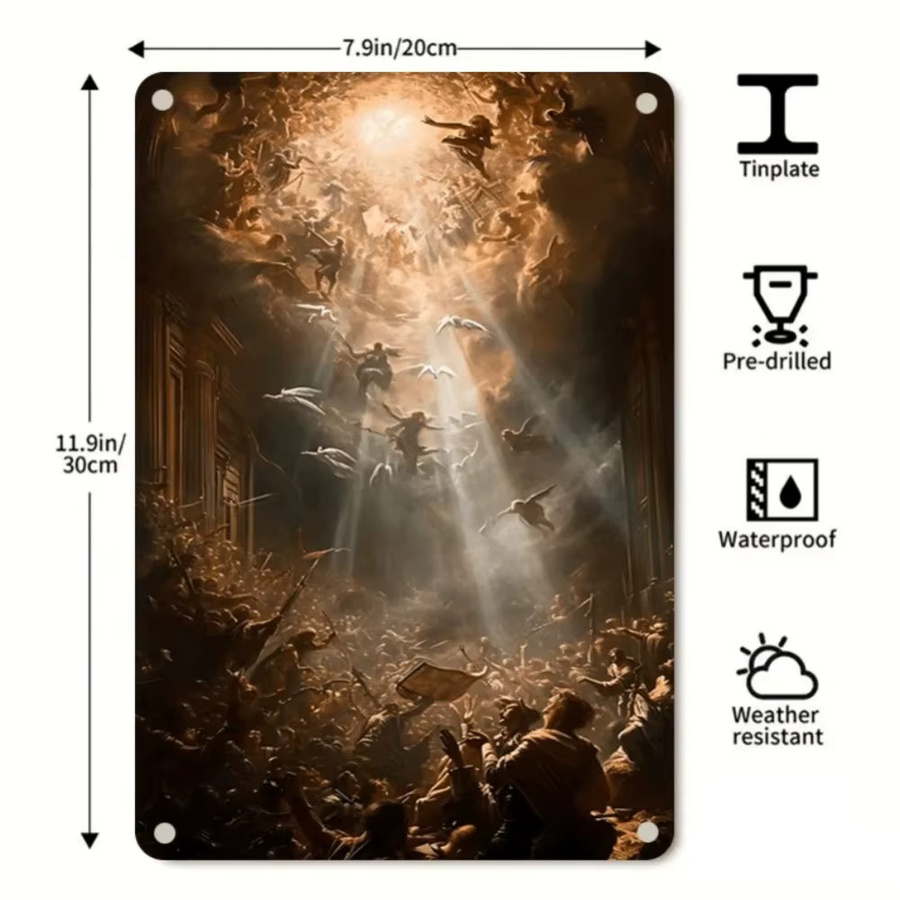 CIFBUY Vintage Metall-Engel Wandskulptur in Braun als religiöse Dekoration - Bild 2