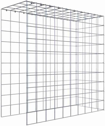 Gabiona Anbaukorb Typ 4 aus Stahl in Silbergrau, B/T/H: 100 x 100 x 40 cm - Bild 1