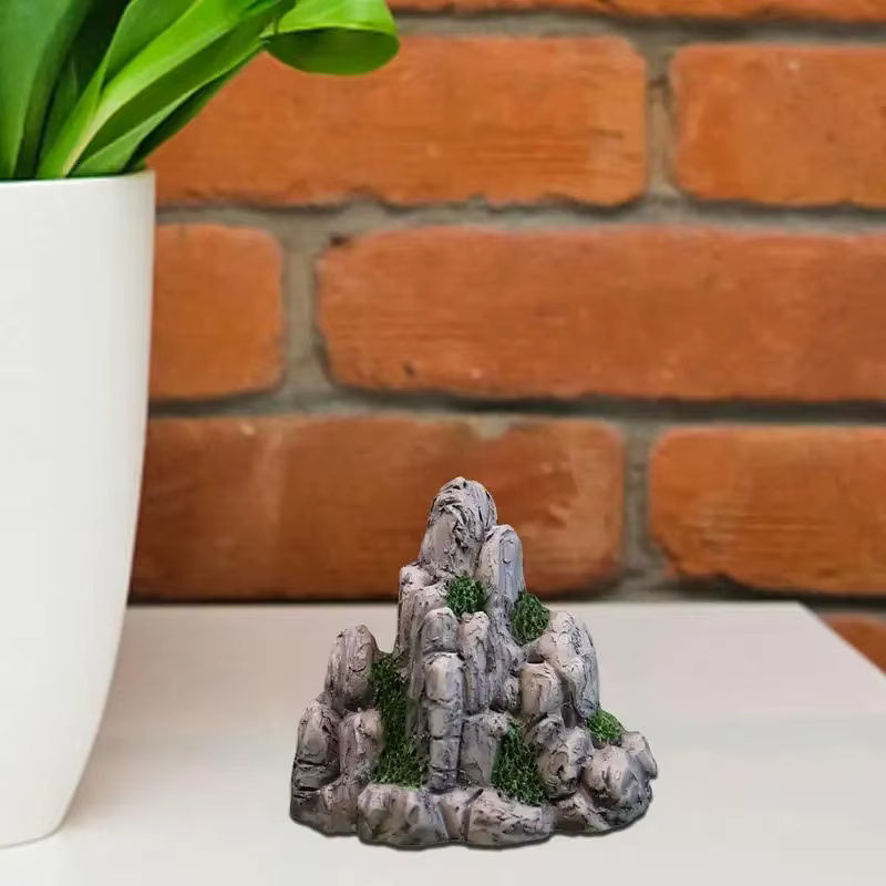 Miniatur Berg aus Kunstharz in Grau als Deko-Element für Bonsai, Aquarium und Gartenfiguren - Bild 4