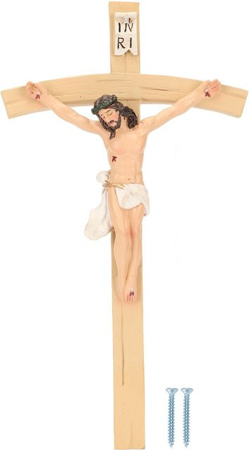 Handgefertigtes Jesus Christus Kruzifix von Tooarts als Wandkreuz in Mehrfarben - Bild 1