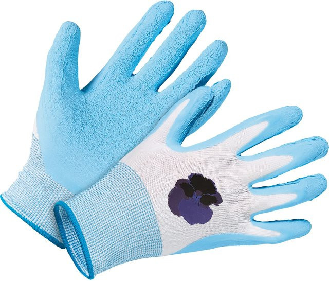 LUX-TOOLS Gartenhandschuh aus Latex und Nylon in Blau, Größe 8 - Bild 1
