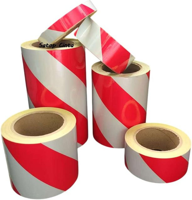 Selbstklebender Twill-Reflektorstreifen in Weiß-Rot, wasserfestes reflektierendes Warnband für Autos, erhältlich in Breiten von 5 cm, 10 cm, 15 cm oder 20 cm und einer Länge von 5 m - Bild 1