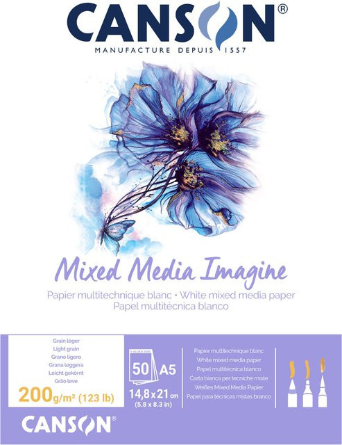 Canson Imagine Block Papier in Weiß, 50 Blatt, 20 x 20 cm - Bild 1