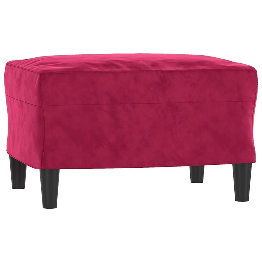 vidaXL Fußhocker aus Samt in Weinrot, B/T/H: 60 x 50 x 41 cm - Bild 2