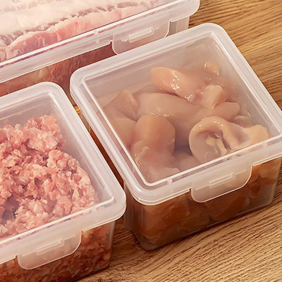 House & Kitchen Kühlschrank-Aufbewahrungsbox mit Deckel, transparent, lebensmittelecht, Multifunktionsbehälter für Gemüse, Obst und Gefrierfleisch - Bild 3