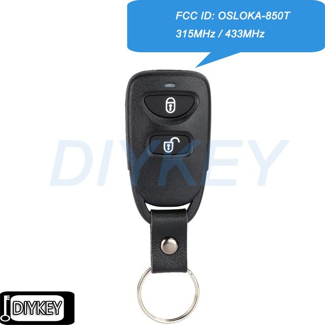 DIYKEY Auto Schlüsselanhänger Fernbedienung mit 3 Tasten in Schwarz für Hyundai Tucson und Santa Fe (315 MHz / 433 MHz) - Bild 1