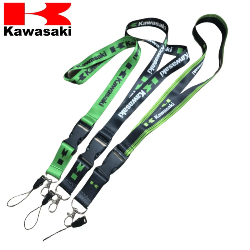 Kawasaki Schlüsselanhänger Lanyard, Schwarz, Nylon, Unisex - Bild 1