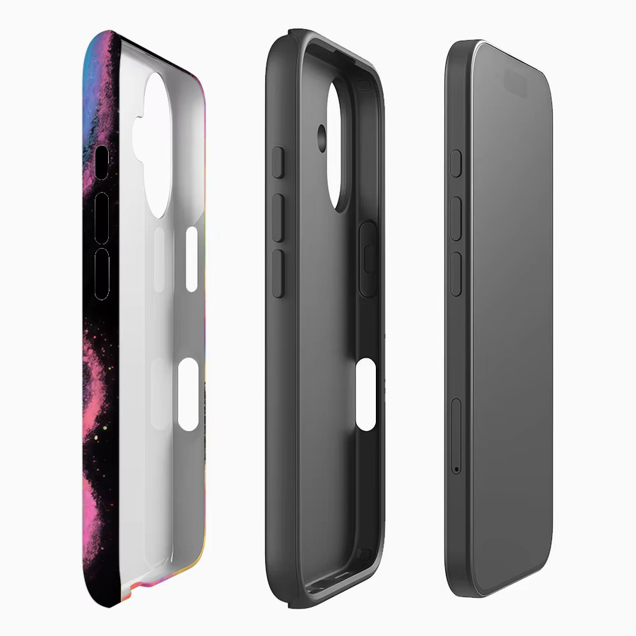 Rainbow Streamer Handyhülle für Apple iPhone 17 16 15 14 13 12 Pro Max Plus mit doppelschichtiger Rückseite in Multicolour - Bild 2