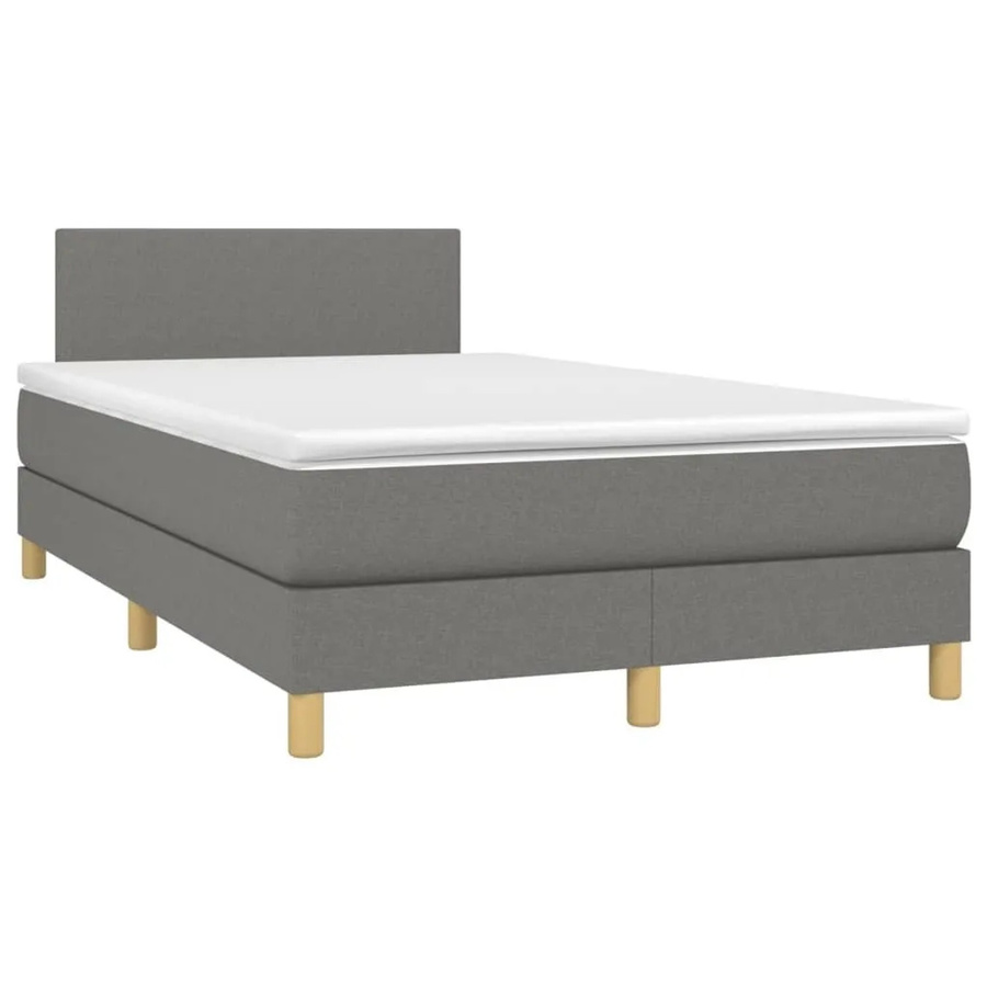 vidaXL Boxspringbett Hybrid mit Matratze und LED-Unterbettbeleuchtung in Dunkelgrau, B/T/H: 200 x 120 x 78 cm - Bild 2