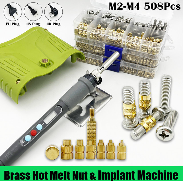 YMAX Messing Einschlagmuttern Set M2 M3 M4 für 3D-Drucker mit Rändelgewinde in Gold - Bild 1