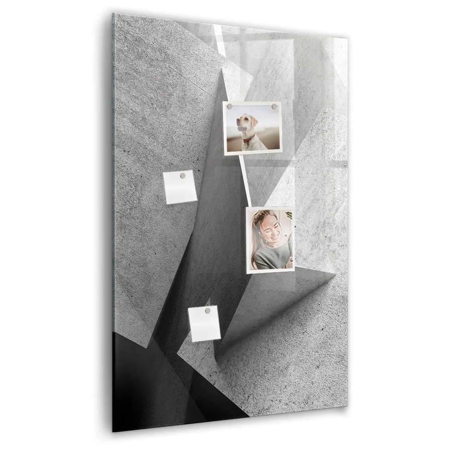 Tulup Glasmagnettafel Geometrische Abstraktion Schwarz B: 90 cm, H: 60 cm - Bild 2